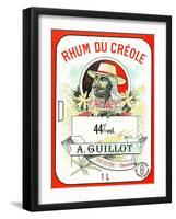 Rhum du Creole Brand Rum Label-Lantern Press-Framed Art Print