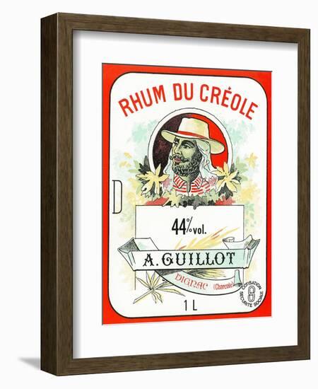 Rhum du Creole Brand Rum Label-Lantern Press-Framed Art Print