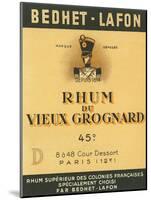 Rhum du Vieux Grognard Bedhet-Lafon Brand Rum Label-Lantern Press-Mounted Art Print