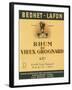 Rhum du Vieux Grognard Bedhet-Lafon Brand Rum Label-Lantern Press-Framed Art Print