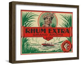 Rhum Extra Grand Arome Brand Rum Label-Lantern Press-Framed Art Print