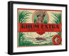 Rhum Extra Grand Arome Brand Rum Label-Lantern Press-Framed Art Print