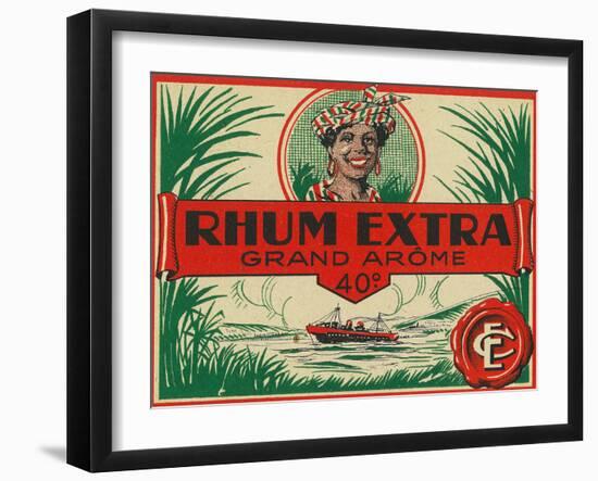 Rhum Extra Grand Arome Brand Rum Label-Lantern Press-Framed Art Print