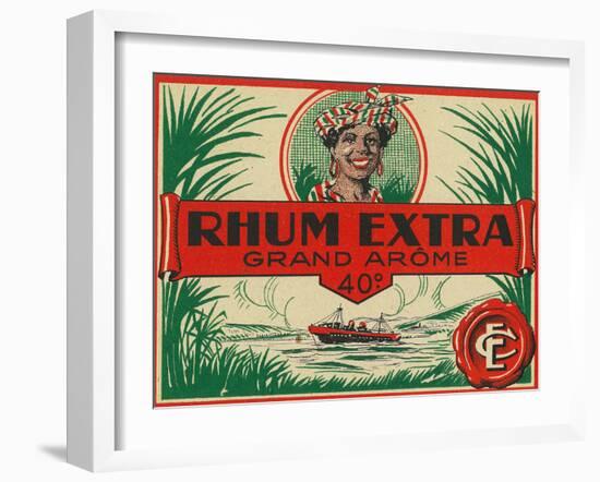 Rhum Extra Grand Arome Brand Rum Label-Lantern Press-Framed Art Print