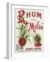 Rhum fin Melia Garanti Naturel Brand Rum Label-Lantern Press-Framed Art Print