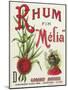 Rhum fin Melia Garanti Naturel Brand Rum Label-Lantern Press-Mounted Art Print