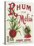 Rhum fin Melia Garanti Naturel Brand Rum Label-Lantern Press-Stretched Canvas