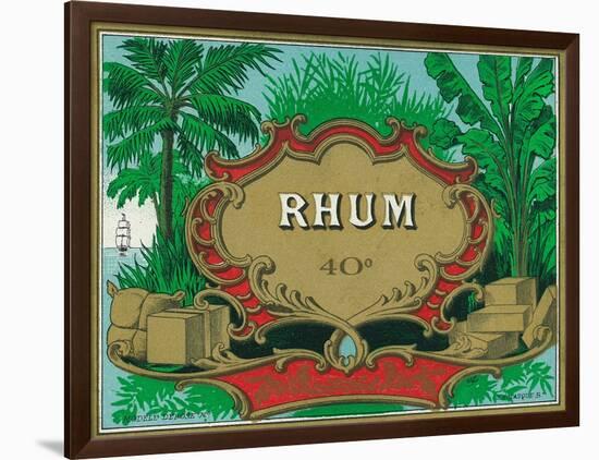 Rhum Forty Proof Rum Label-Lantern Press-Framed Art Print