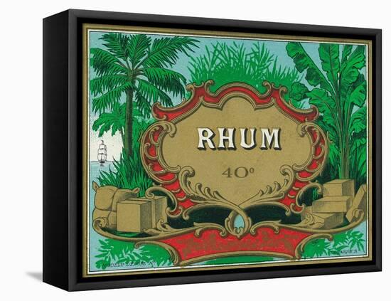 Rhum Forty Proof Rum Label-Lantern Press-Framed Stretched Canvas