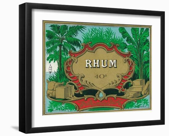 Rhum Forty Proof Rum Label-Lantern Press-Framed Art Print