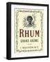 Rhum Grand Arome Rum Label-Lantern Press-Framed Art Print