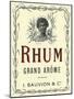 Rhum Grand Arome Rum Label-Lantern Press-Mounted Art Print