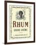 Rhum Grand Arome Rum Label-Lantern Press-Framed Art Print