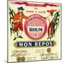 Rhum mon Repos Brand Rum Label-Lantern Press-Mounted Art Print