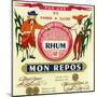Rhum mon Repos Brand Rum Label-Lantern Press-Mounted Art Print