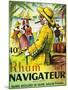 Rhum Navigateur Brand Rum Label-Lantern Press-Mounted Art Print