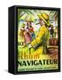 Rhum Navigateur Brand Rum Label-Lantern Press-Framed Stretched Canvas
