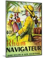 Rhum Navigateur Brand Rum Label-Lantern Press-Mounted Art Print