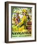 Rhum Navigateur Brand Rum Label-Lantern Press-Framed Art Print