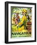 Rhum Navigateur Brand Rum Label-Lantern Press-Framed Art Print