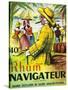 Rhum Navigateur Brand Rum Label-Lantern Press-Stretched Canvas