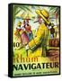 Rhum Navigateur Brand Rum Label-Lantern Press-Framed Stretched Canvas