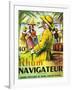 Rhum Navigateur Brand Rum Label-Lantern Press-Framed Art Print