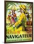 Rhum Navigateur Brand Rum Label-Lantern Press-Framed Art Print