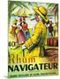 Rhum Navigateur Brand Rum Label-Lantern Press-Mounted Art Print