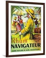 Rhum Navigateur Brand Rum Label-Lantern Press-Framed Art Print