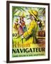 Rhum Navigateur Brand Rum Label-Lantern Press-Framed Art Print