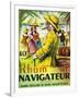 Rhum Navigateur Brand Rum Label-Lantern Press-Framed Art Print