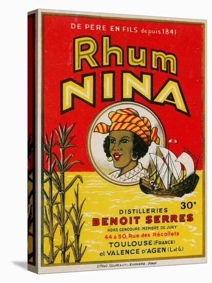 Rhum Nina Benoit Serres Brand Rum Label-Lantern Press-Stretched Canvas