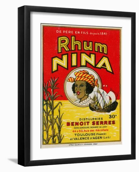 Rhum Nina Benoit Serres Brand Rum Label-Lantern Press-Framed Art Print