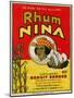 Rhum Nina Benoit Serres Brand Rum Label-Lantern Press-Mounted Art Print