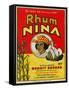 Rhum Nina Benoit Serres Brand Rum Label-Lantern Press-Framed Stretched Canvas