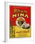 Rhum Nina Benoit Serres Brand Rum Label-Lantern Press-Framed Art Print