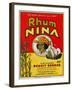 Rhum Nina Benoit Serres Brand Rum Label-Lantern Press-Framed Art Print