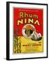 Rhum Nina Benoit Serres Brand Rum Label-Lantern Press-Framed Art Print