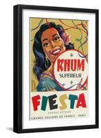 Rhum Superieur Fiesta Brand Rum Label-Lantern Press-Framed Art Print