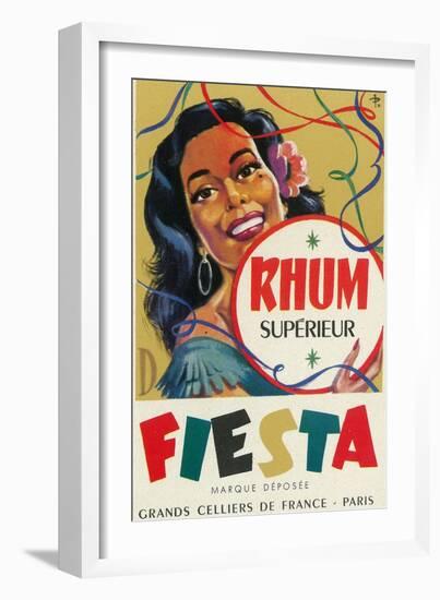 Rhum Superieur Fiesta Brand Rum Label-Lantern Press-Framed Art Print