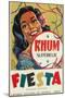 Rhum Superieur Fiesta Brand Rum Label-Lantern Press-Mounted Art Print