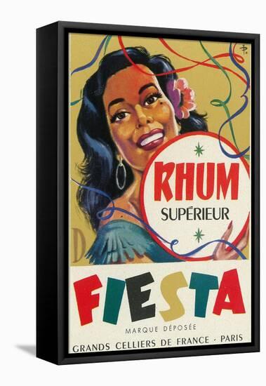 Rhum Superieur Fiesta Brand Rum Label-Lantern Press-Framed Stretched Canvas