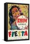 Rhum Superieur Fiesta Brand Rum Label-Lantern Press-Framed Stretched Canvas