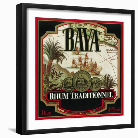 Rhum Traditionnel Baya Brand Rum Label-Lantern Press-Framed Art Print
