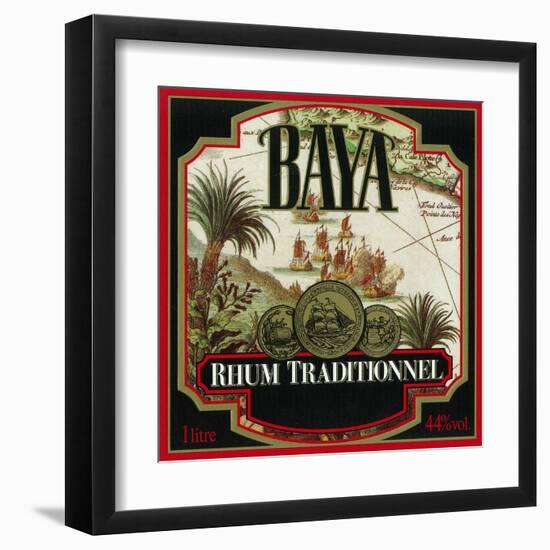 Rhum Traditionnel Baya Brand Rum Label-Lantern Press-Framed Art Print