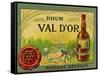 Rhum Val d'Or Martinique Brand Rum Label-Lantern Press-Framed Stretched Canvas