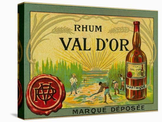 Rhum Val d'Or Martinique Brand Rum Label-Lantern Press-Stretched Canvas