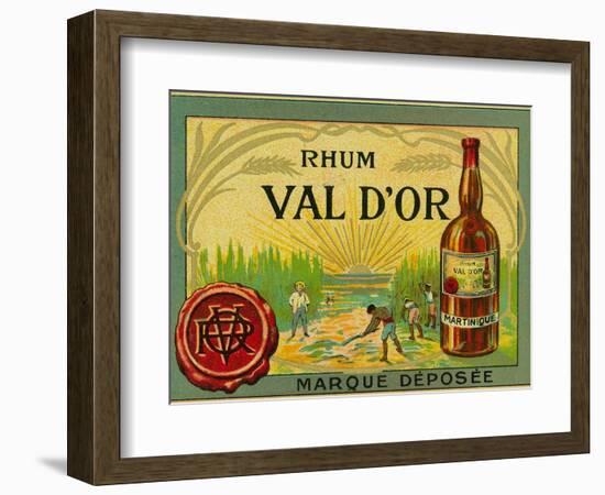 Rhum Val d'Or Martinique Brand Rum Label-Lantern Press-Framed Art Print