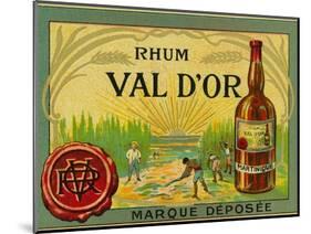 Rhum Val d'Or Martinique Brand Rum Label-Lantern Press-Mounted Art Print